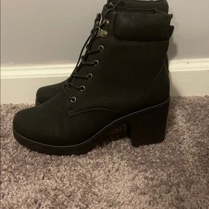 Black combat boots